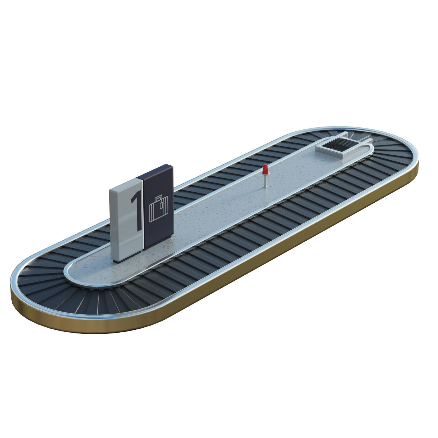 Baggage Carousel Low-poly 3D model_7