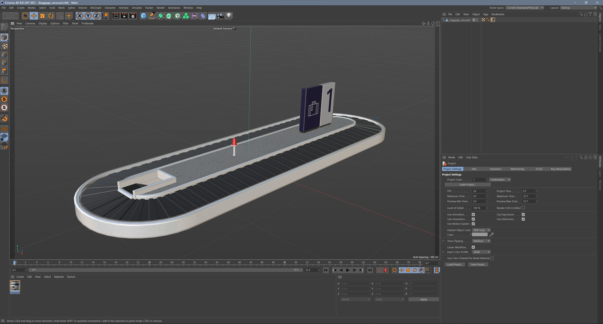 Baggage Carousel Low-poly 3D model_12