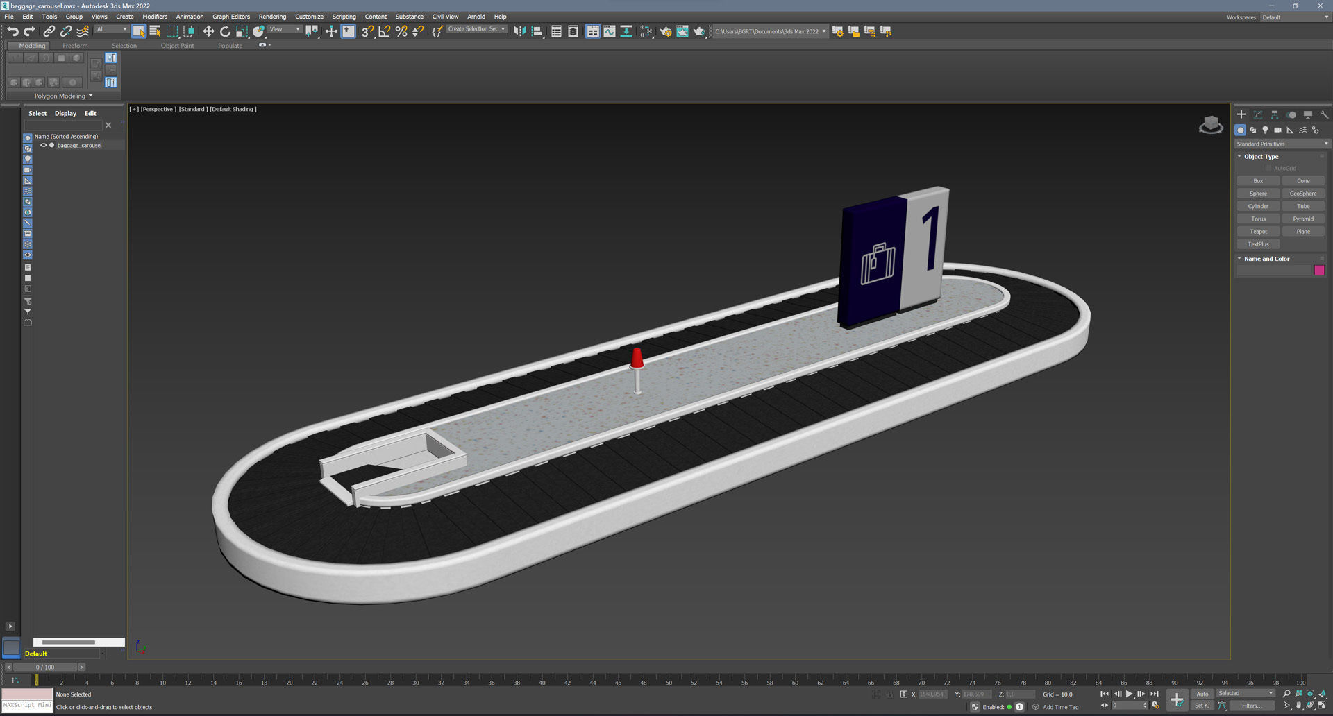 Baggage Carousel Low-poly 3D model_13
