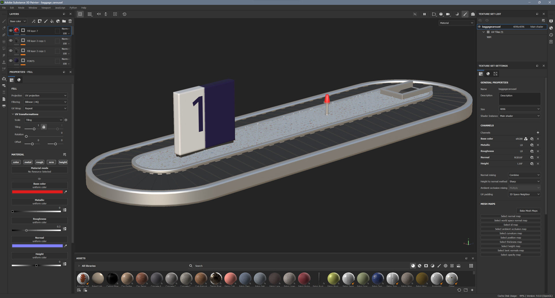 Baggage Carousel Low-poly 3D model_14