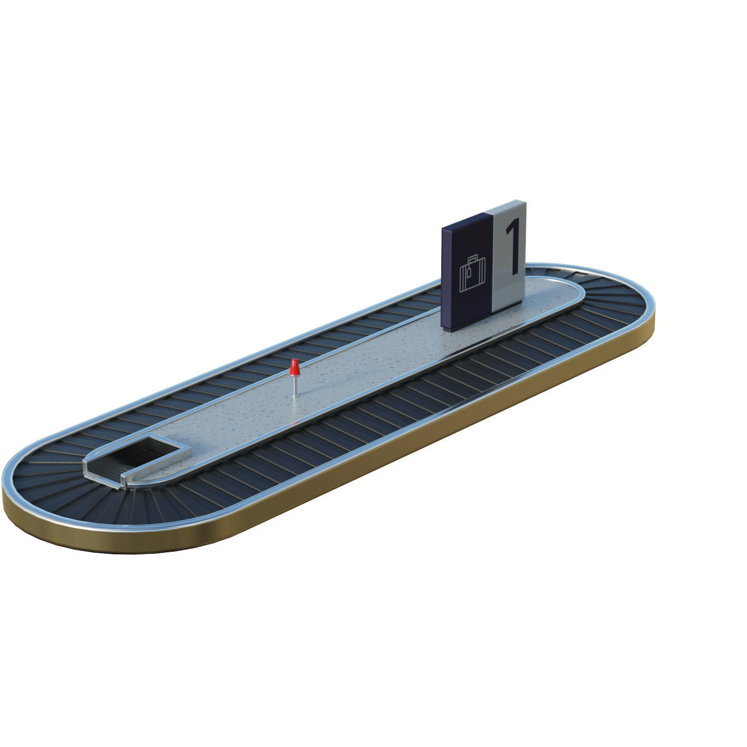 Baggage Carousel Low-poly 3D model_2