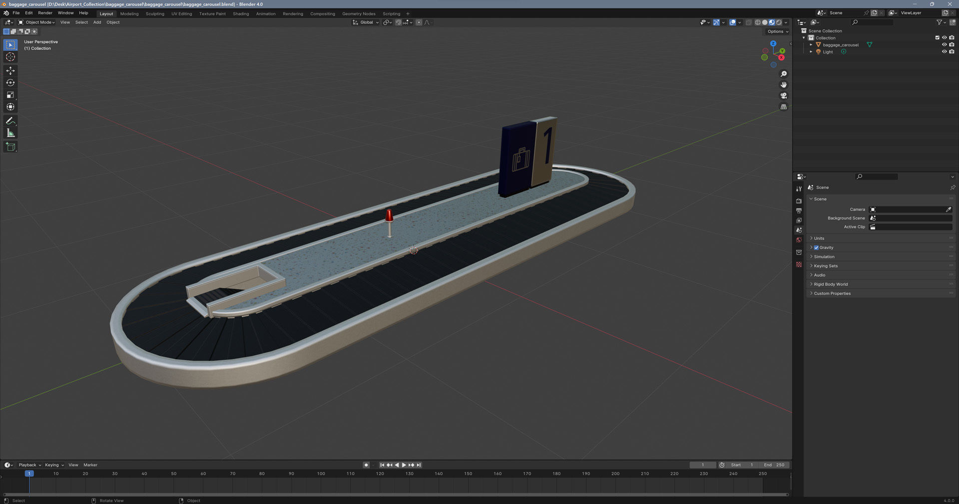 Baggage Carousel Low-poly 3D model_11