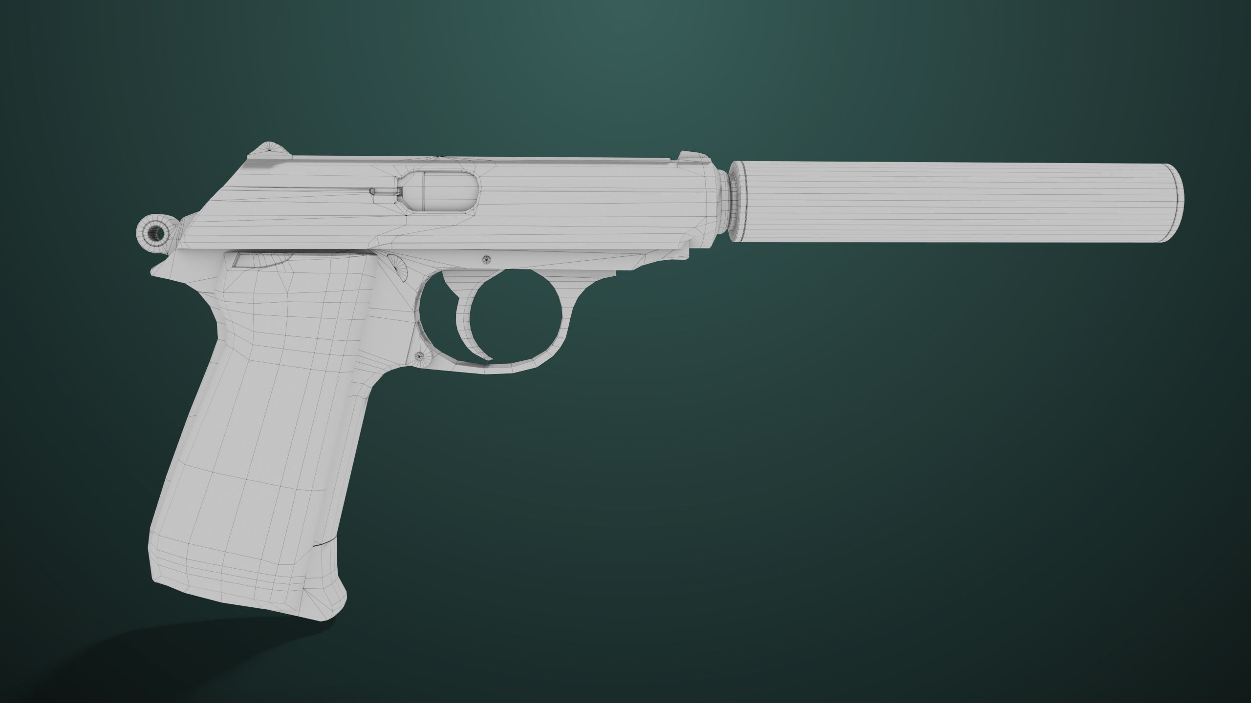 Pistol 05 Black Generic All PBR Unity UE Textures Included Low-poly 3D model_35