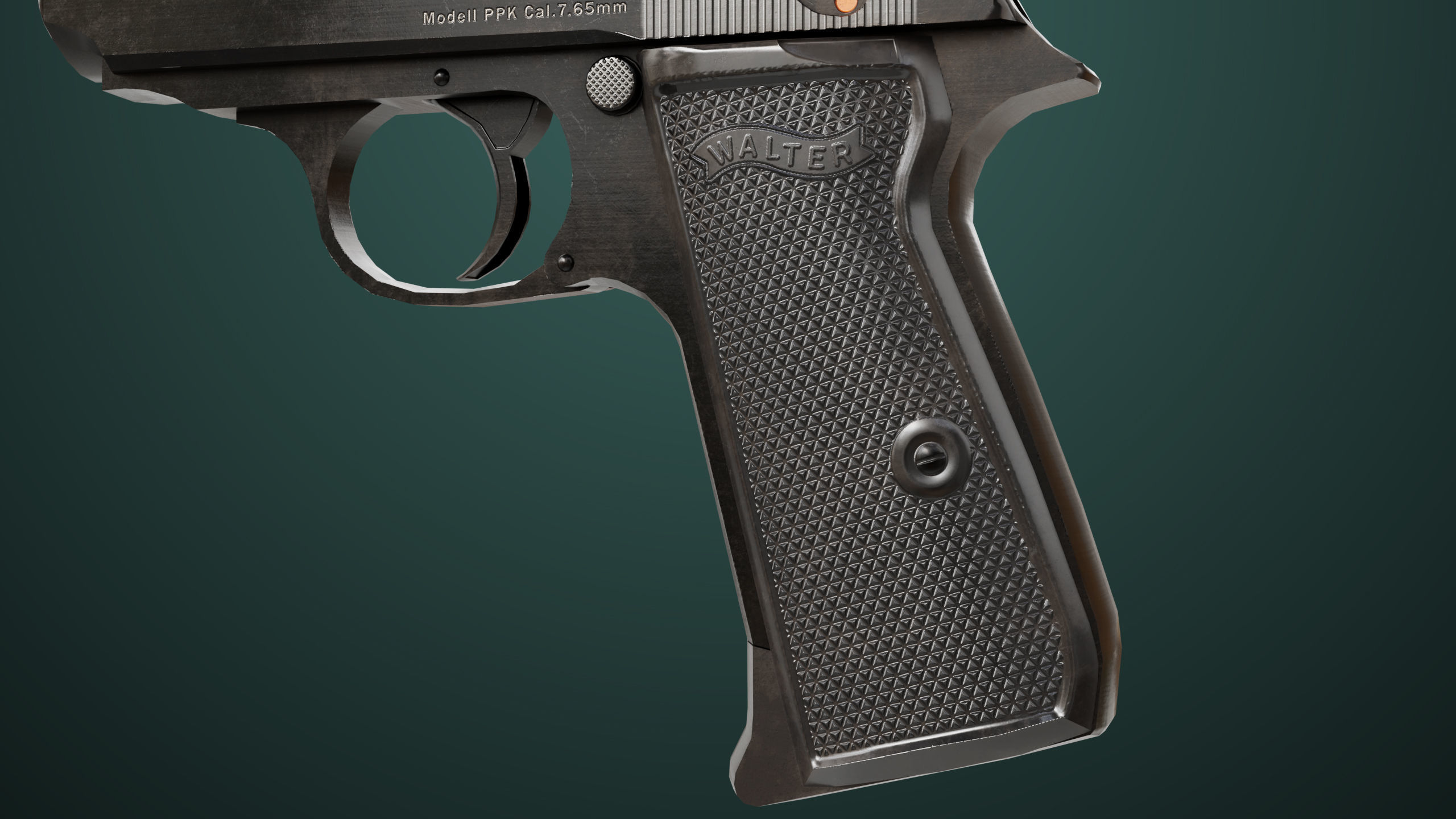Pistol 05 Black Generic All PBR Unity UE Textures Included Low-poly 3D model_19