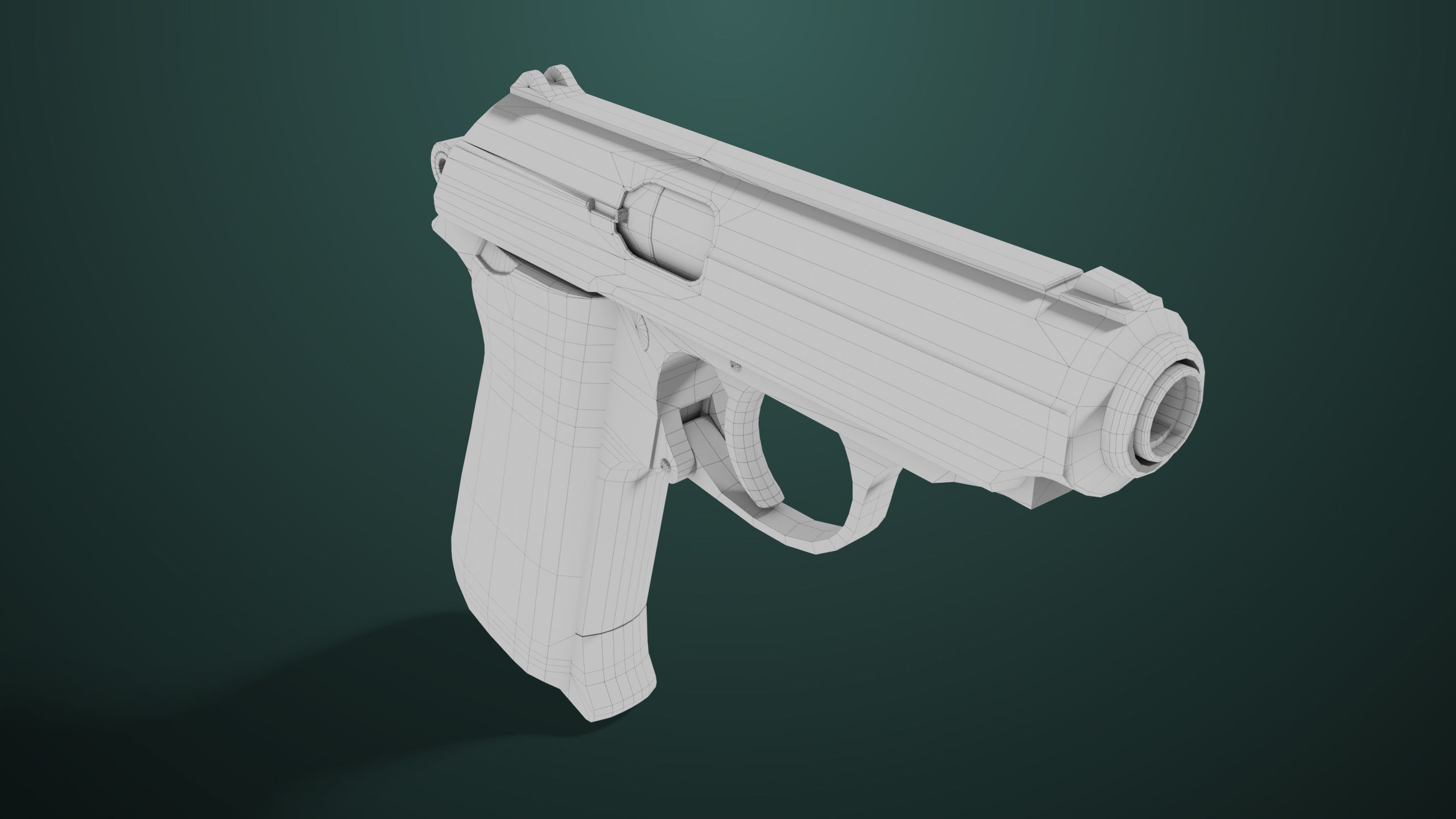 Pistol 05 Black Generic All PBR Unity UE Textures Included Low-poly 3D model_40