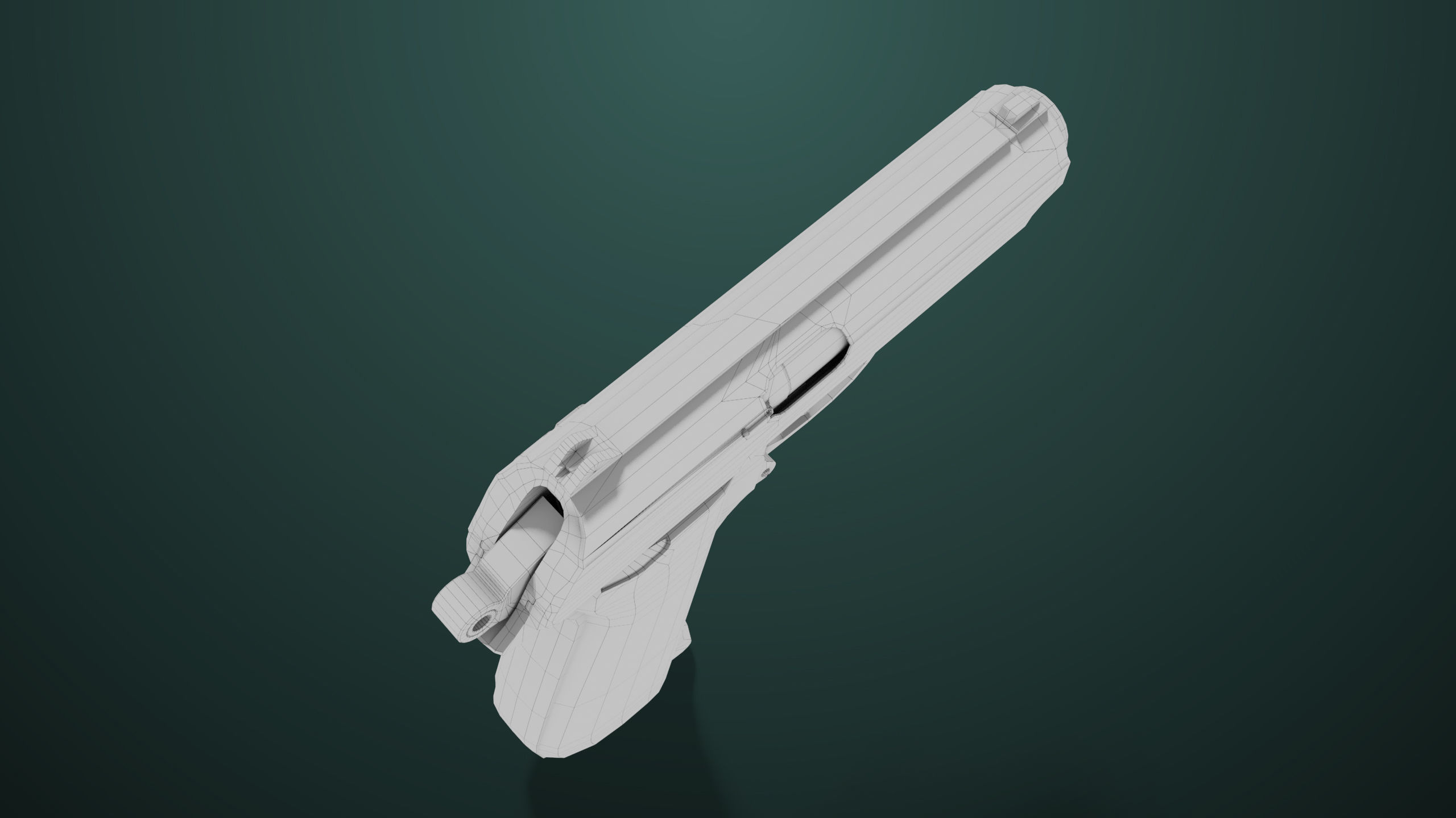 Pistol 05 Black Generic All PBR Unity UE Textures Included Low-poly 3D model_46