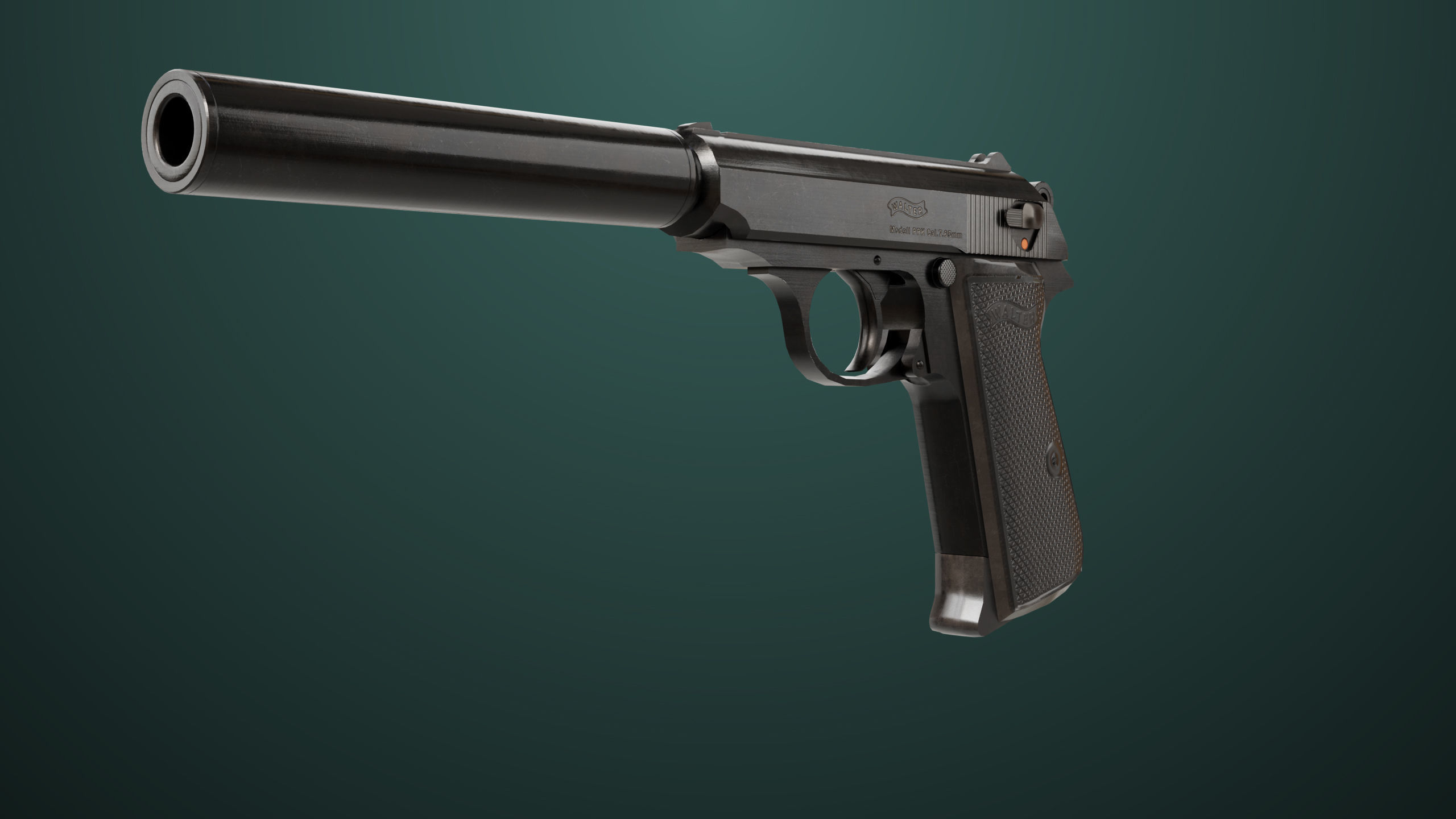 Pistol 05 Black Generic All PBR Unity UE Textures Included Low-poly 3D model_3