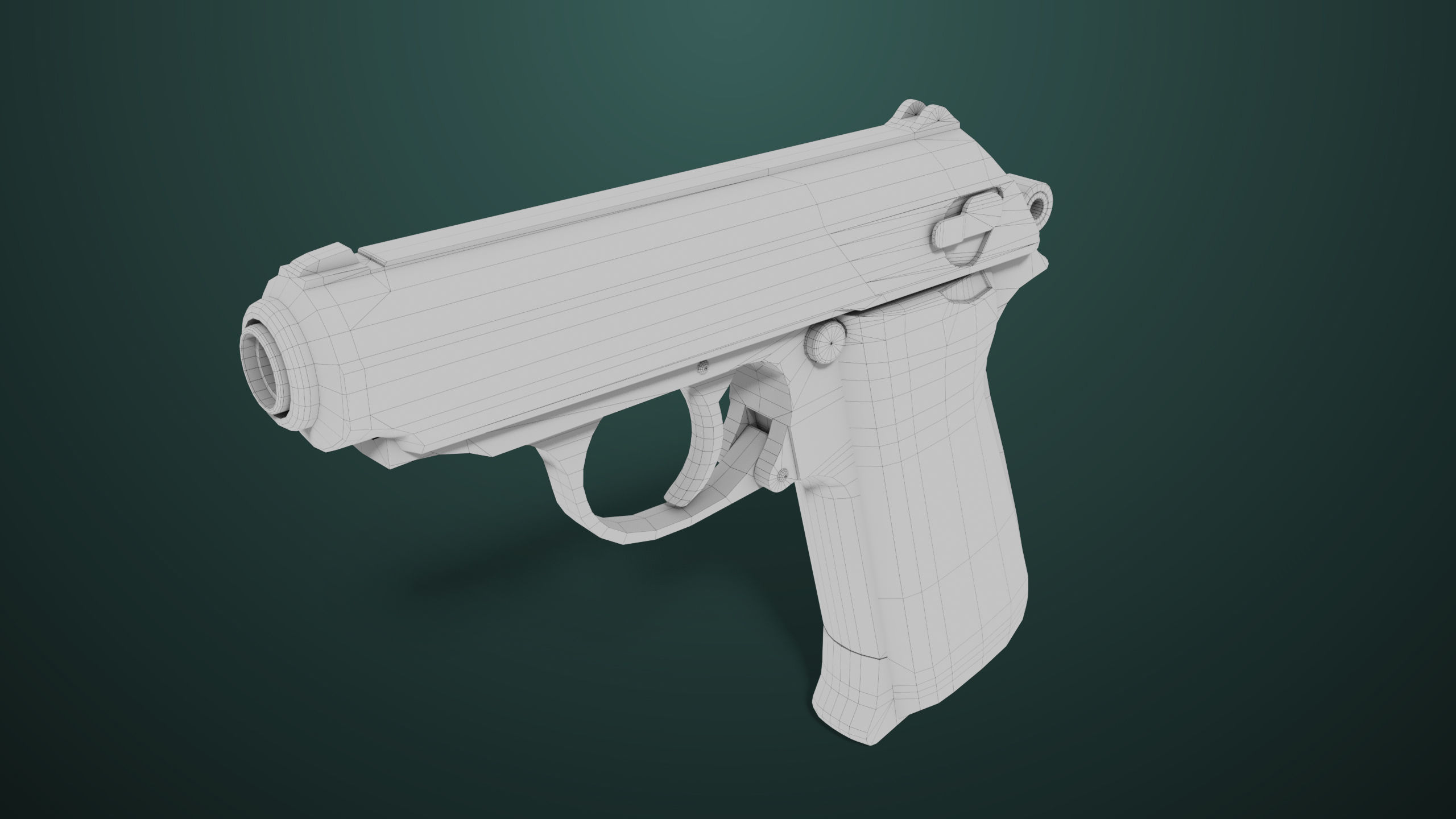 Pistol 05 Black Generic All PBR Unity UE Textures Included Low-poly 3D model_34