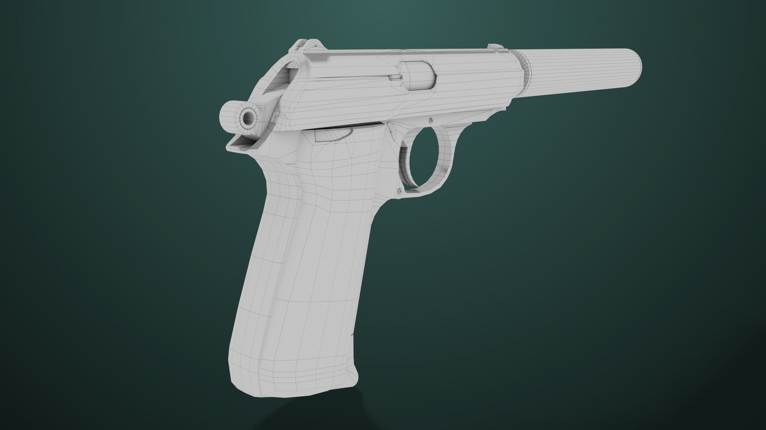 Pistol 05 Black Generic All PBR Unity UE Textures Included Low-poly 3D model_37