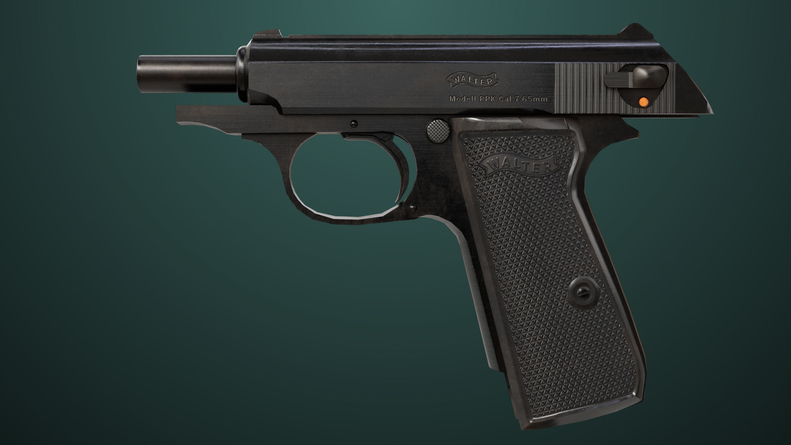 Pistol 05 Black Generic All PBR Unity UE Textures Included Low-poly 3D model_12