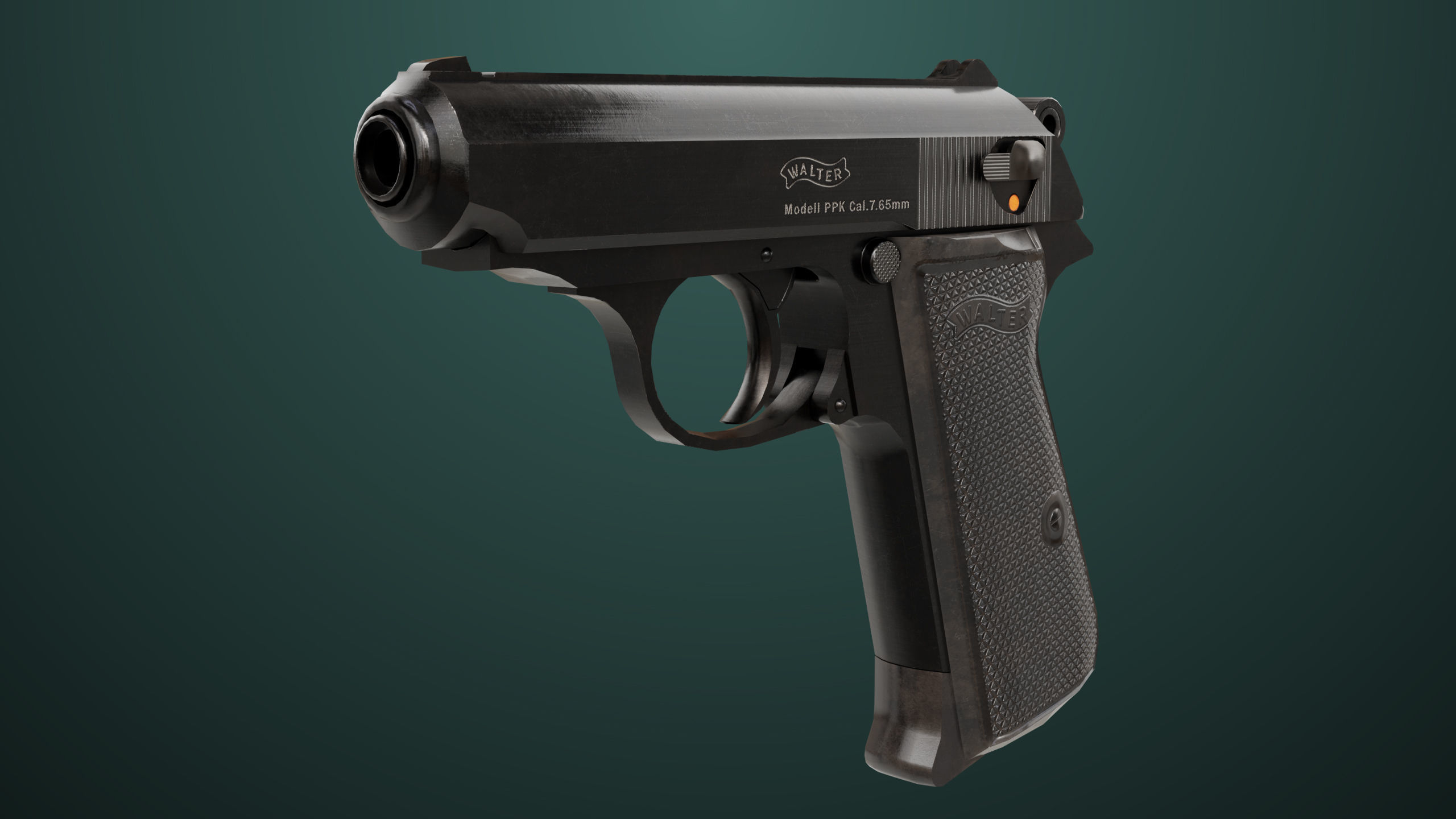 Pistol 05 Black Generic All PBR Unity UE Textures Included Low-poly 3D model_10