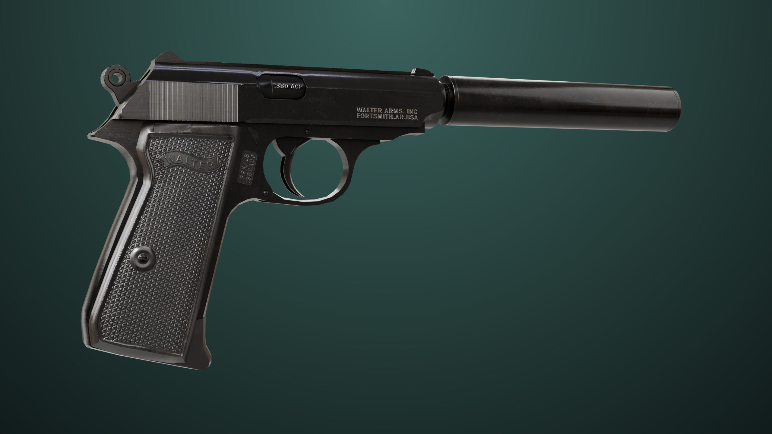 Pistol 05 Black Generic All PBR Unity UE Textures Included Low-poly 3D model_11