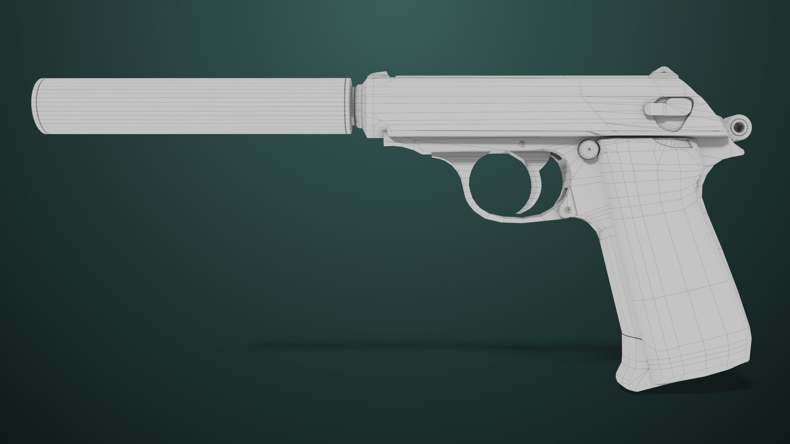 Pistol 05 Black Generic All PBR Unity UE Textures Included Low-poly 3D model_31