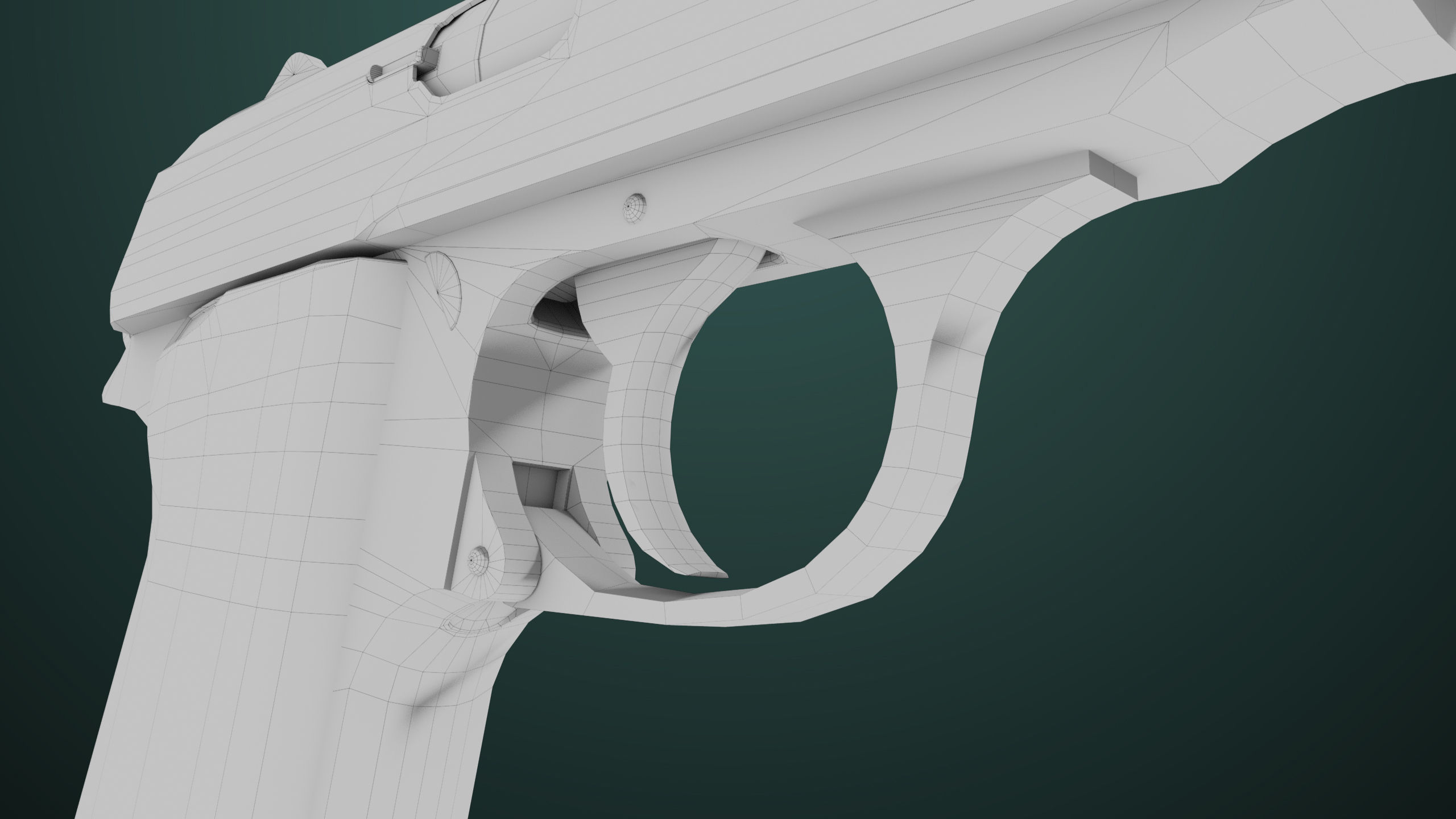 Pistol 05 Black Generic All PBR Unity UE Textures Included Low-poly 3D model_41