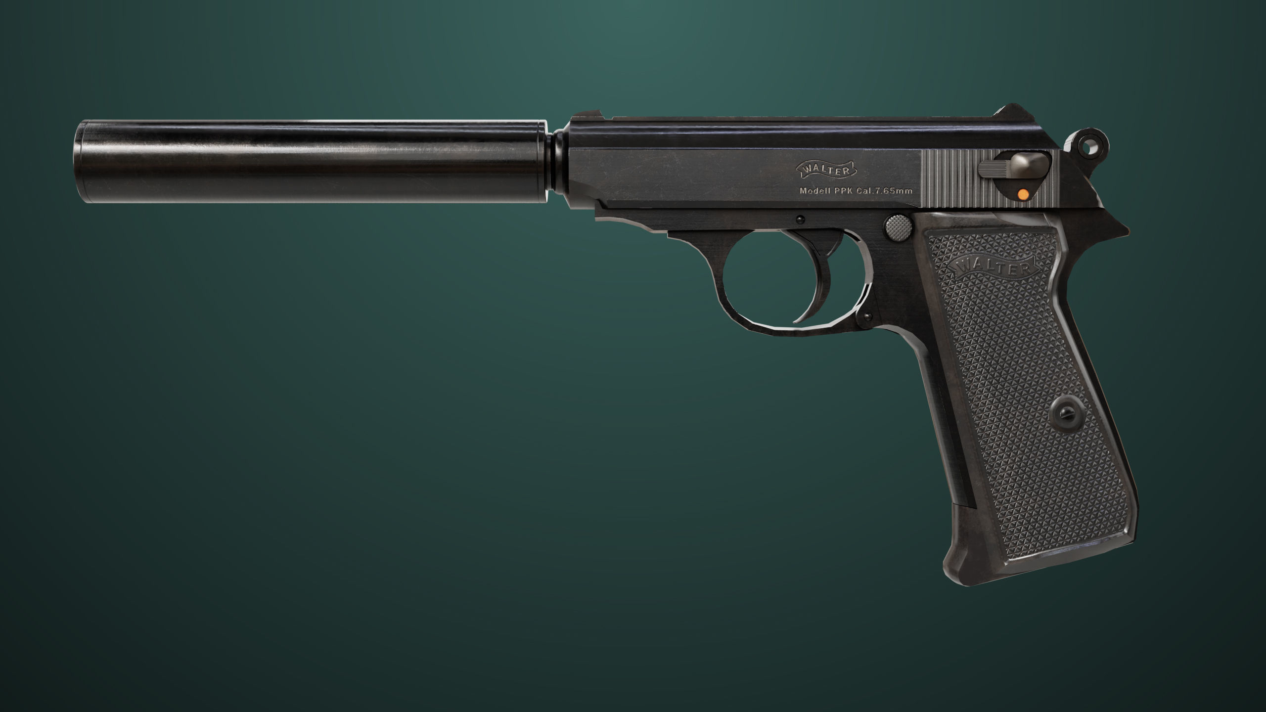 Pistol 05 Black Generic All PBR Unity UE Textures Included Low-poly 3D model_1