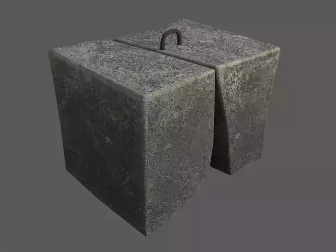 Broken concrete block