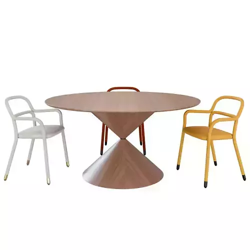 Pippi P Chair  Clessidra Table By Midj