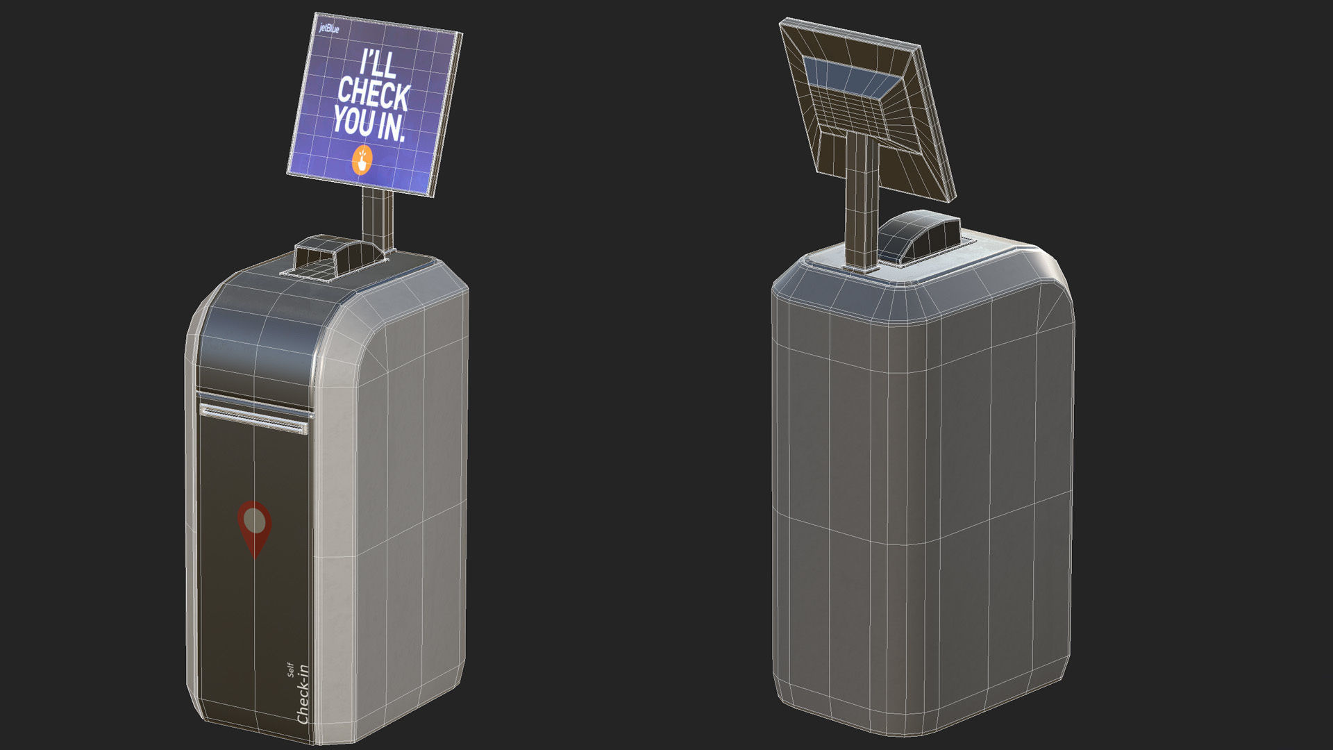 Self-checkin Kiosk Low-poly 3D model_16