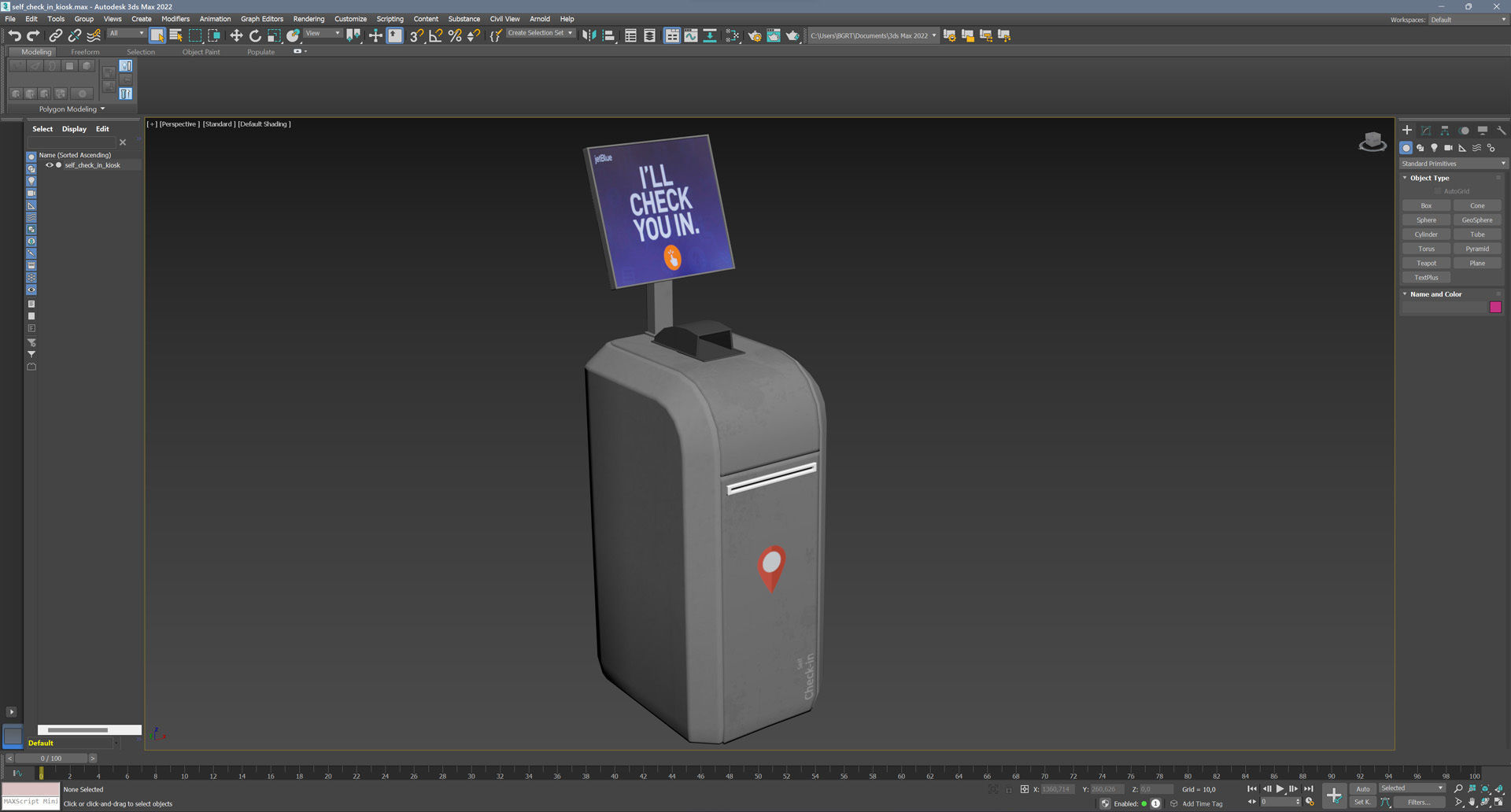 Self-checkin Kiosk Low-poly 3D model_14