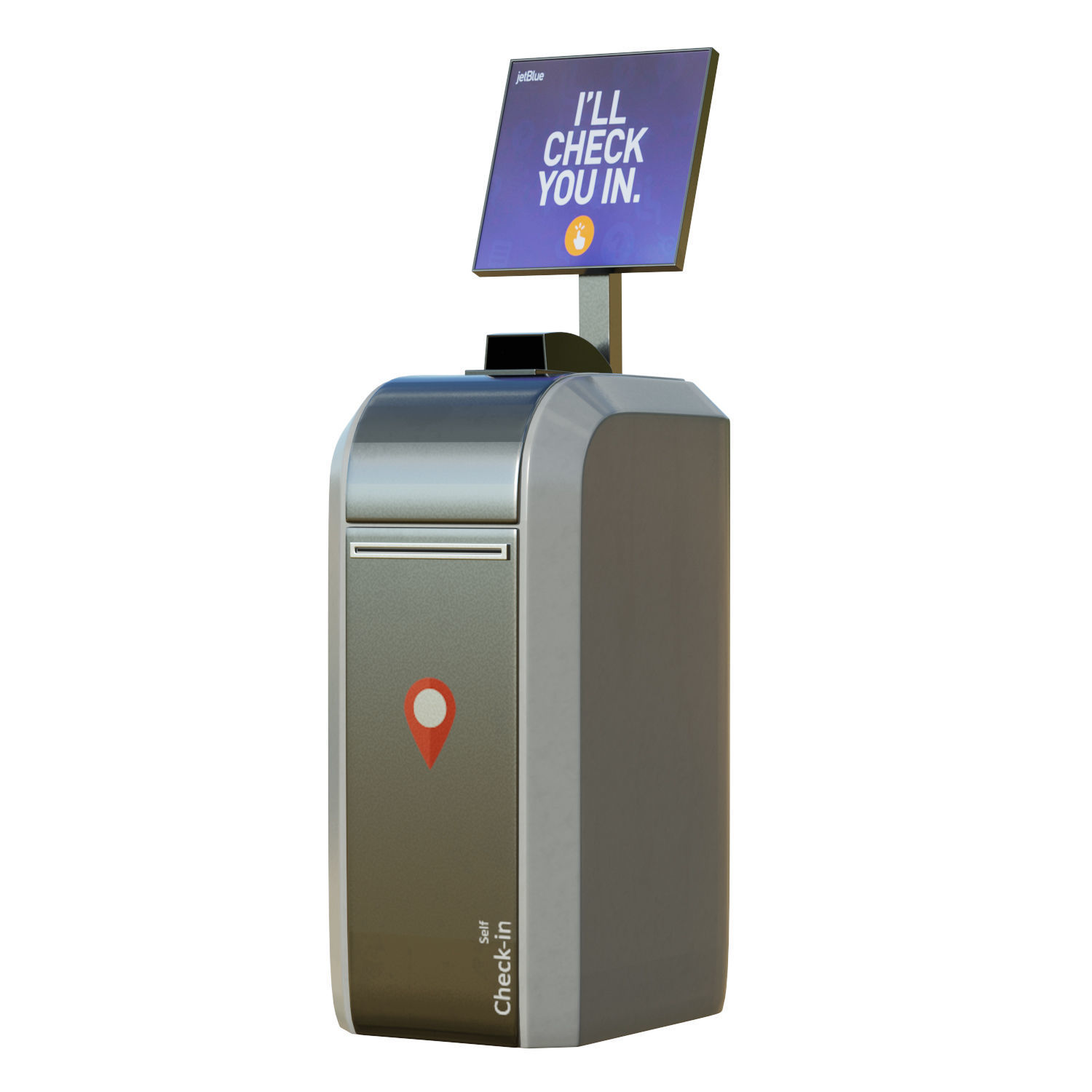 Self-checkin Kiosk Low-poly 3D model_1