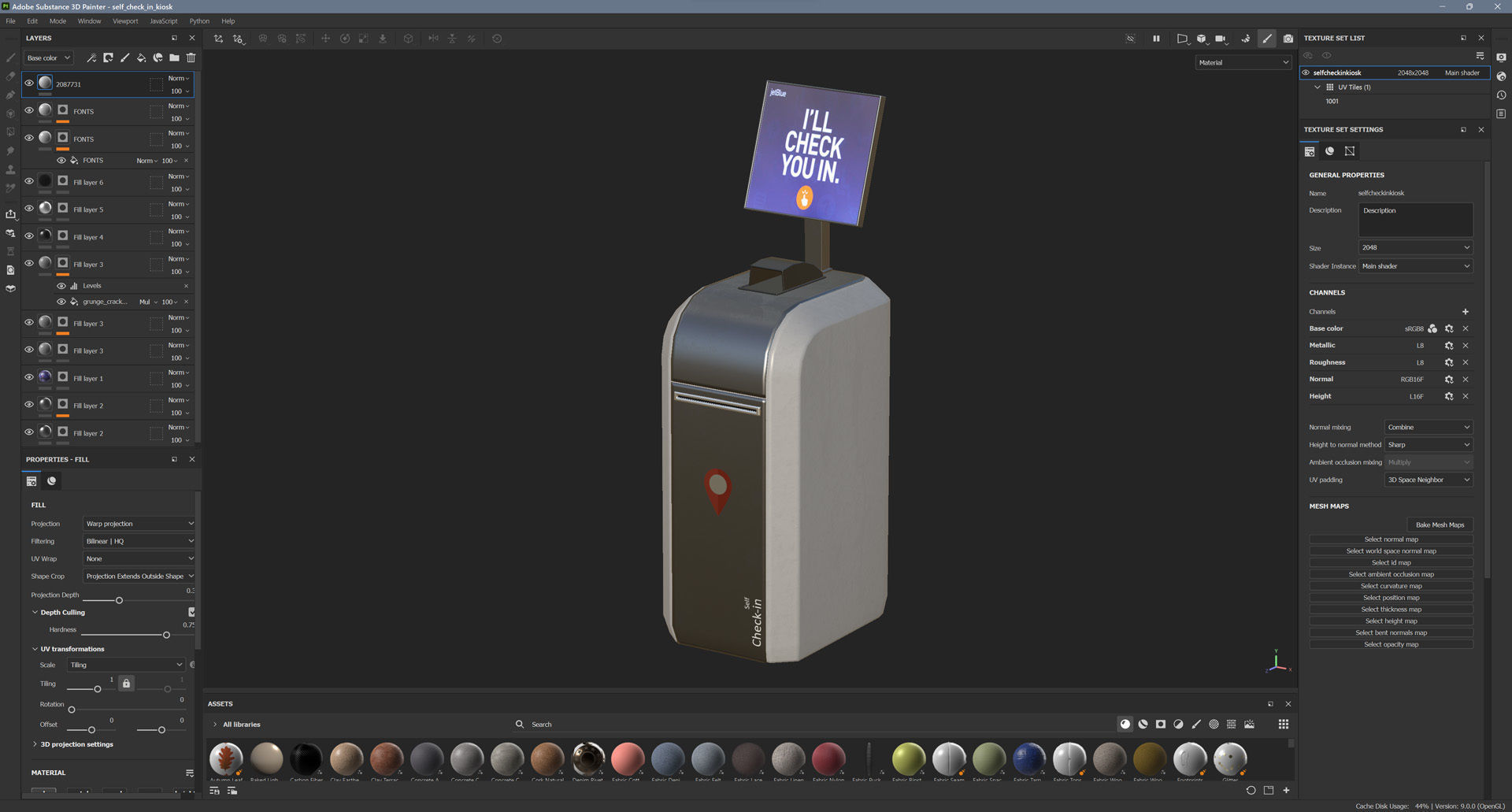 Self-checkin Kiosk Low-poly 3D model_15