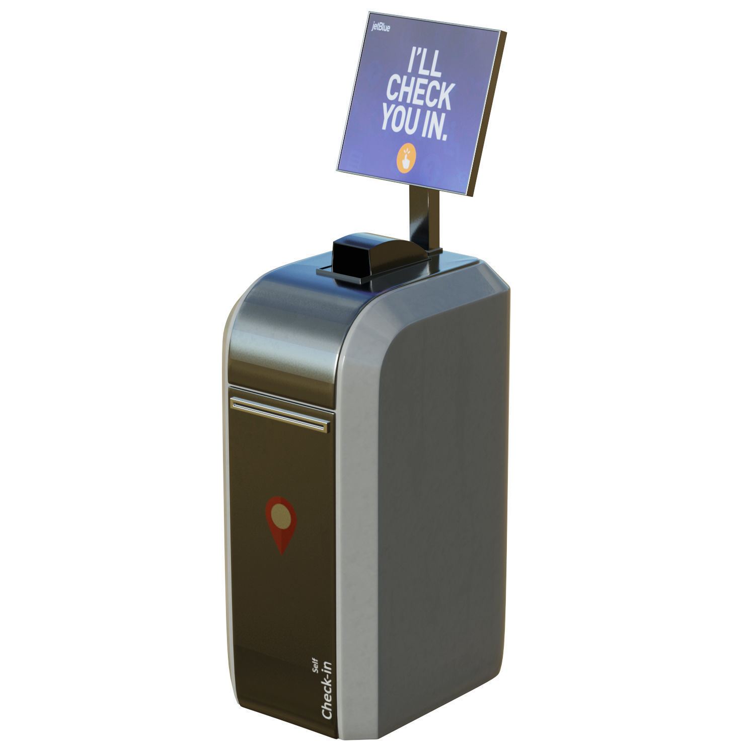 Self-checkin Kiosk Low-poly 3D model_9