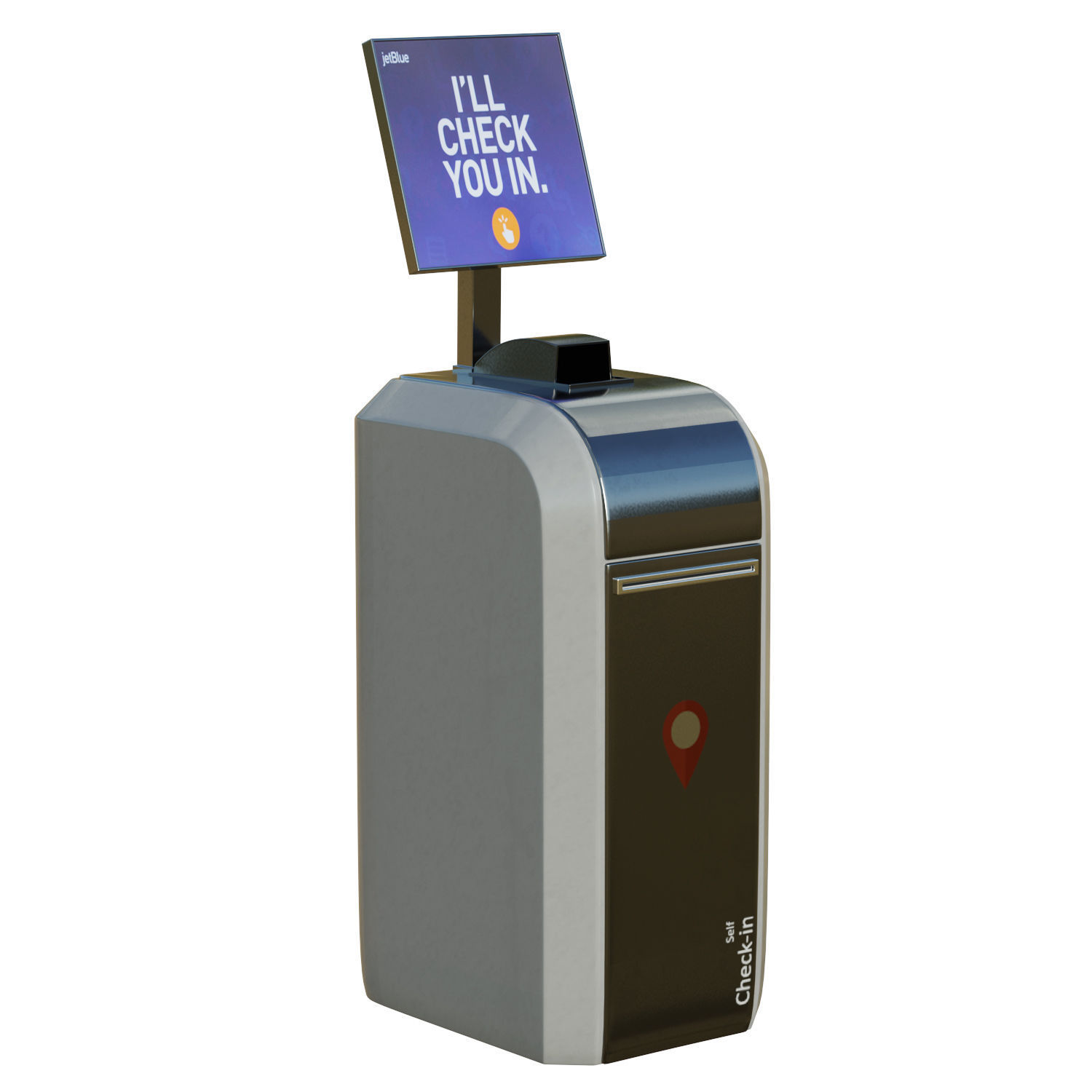 Self-checkin Kiosk Low-poly 3D model_7