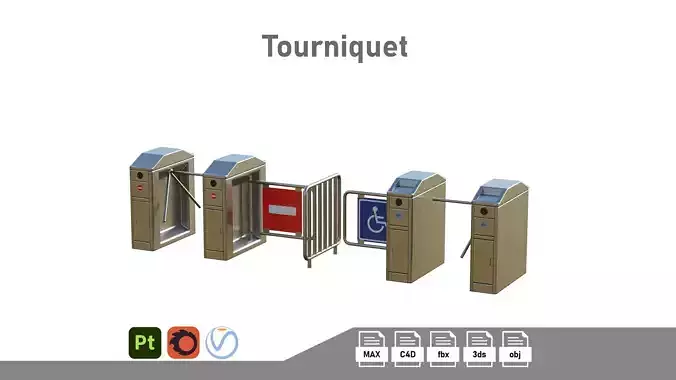 Turnstile Low-poly 3D model