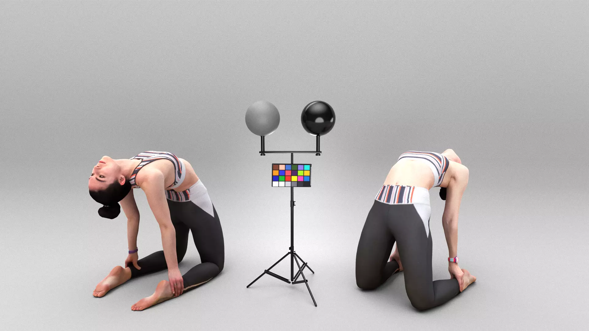 Fitness woman stretching in gym 438 Low-poly 3D model