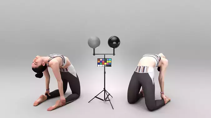 Fitness woman stretching in gym 438