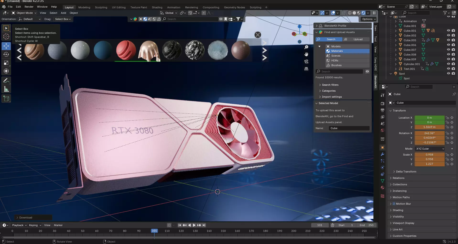 RTX 3080 Free 3D model
