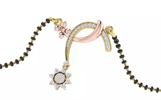 light weight yellow gold  diamond pendent -EZ T-29