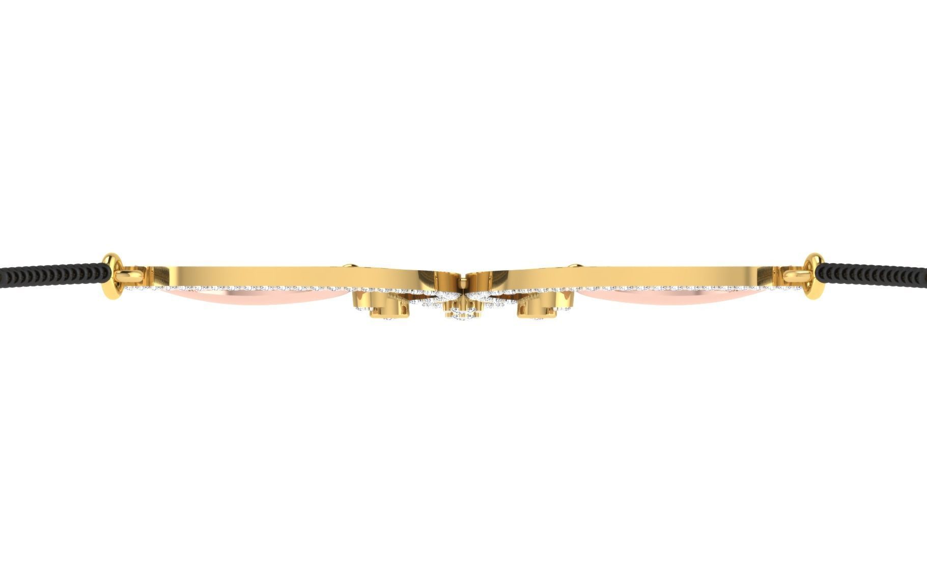 light weight yellow gold diamond pendent -EZ T-31 3D print model_7