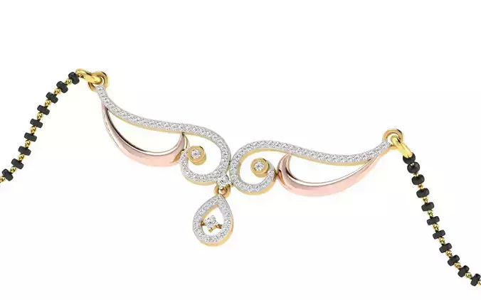 light weight yellow gold  diamond pendent -EZ T-31