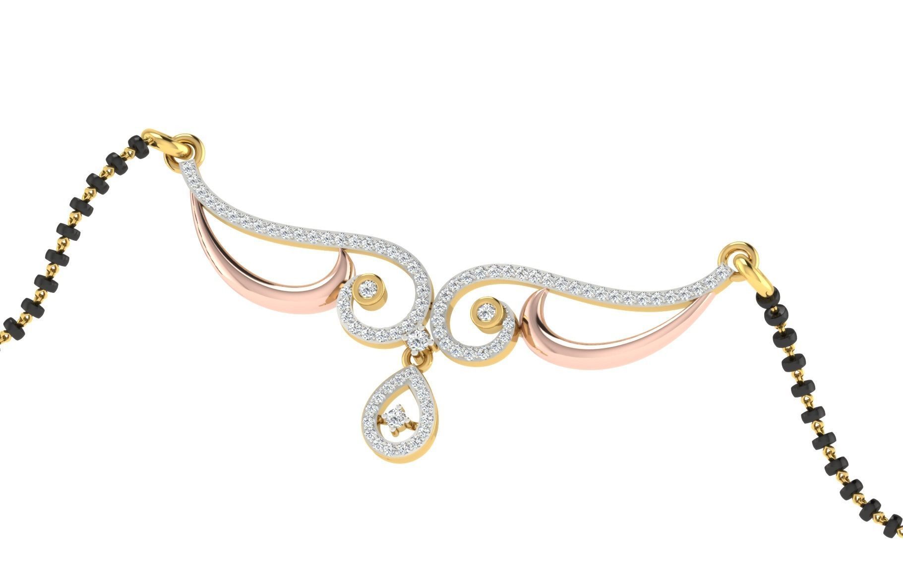 light weight yellow gold diamond pendent -EZ T-31 3D print model_1