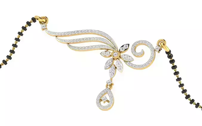 light weight yellow gold  diamond pendent -EZ T-32