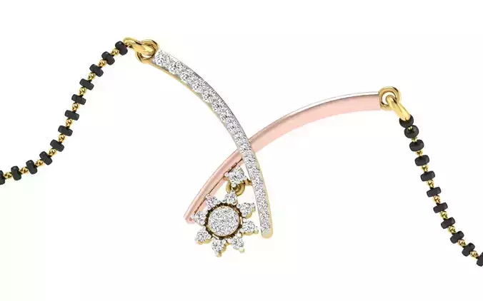 light weight yellow gold  diamond pendent -EZ T-33