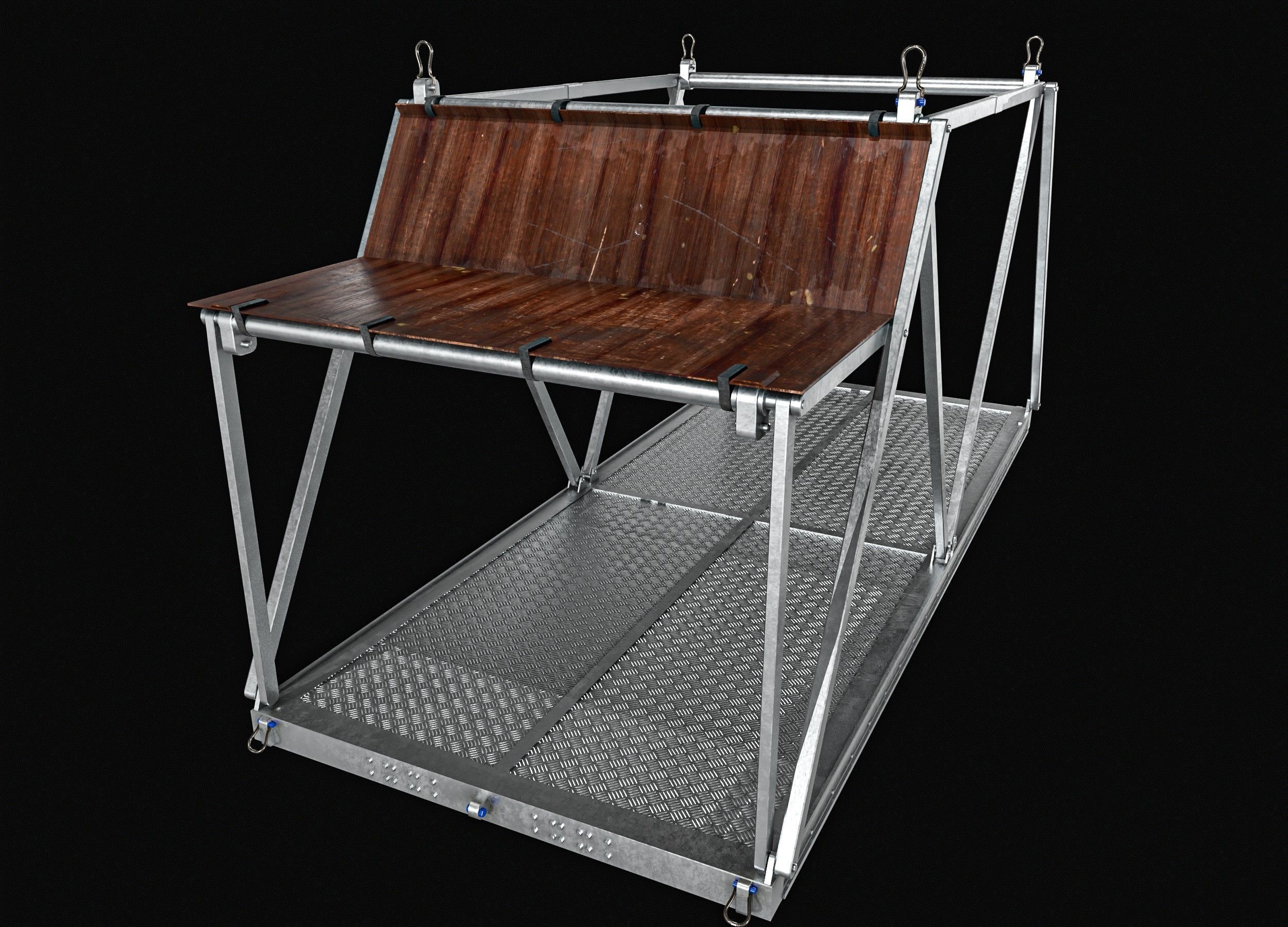 Airdrop Vehicle Cage Low-poly 3D model_6