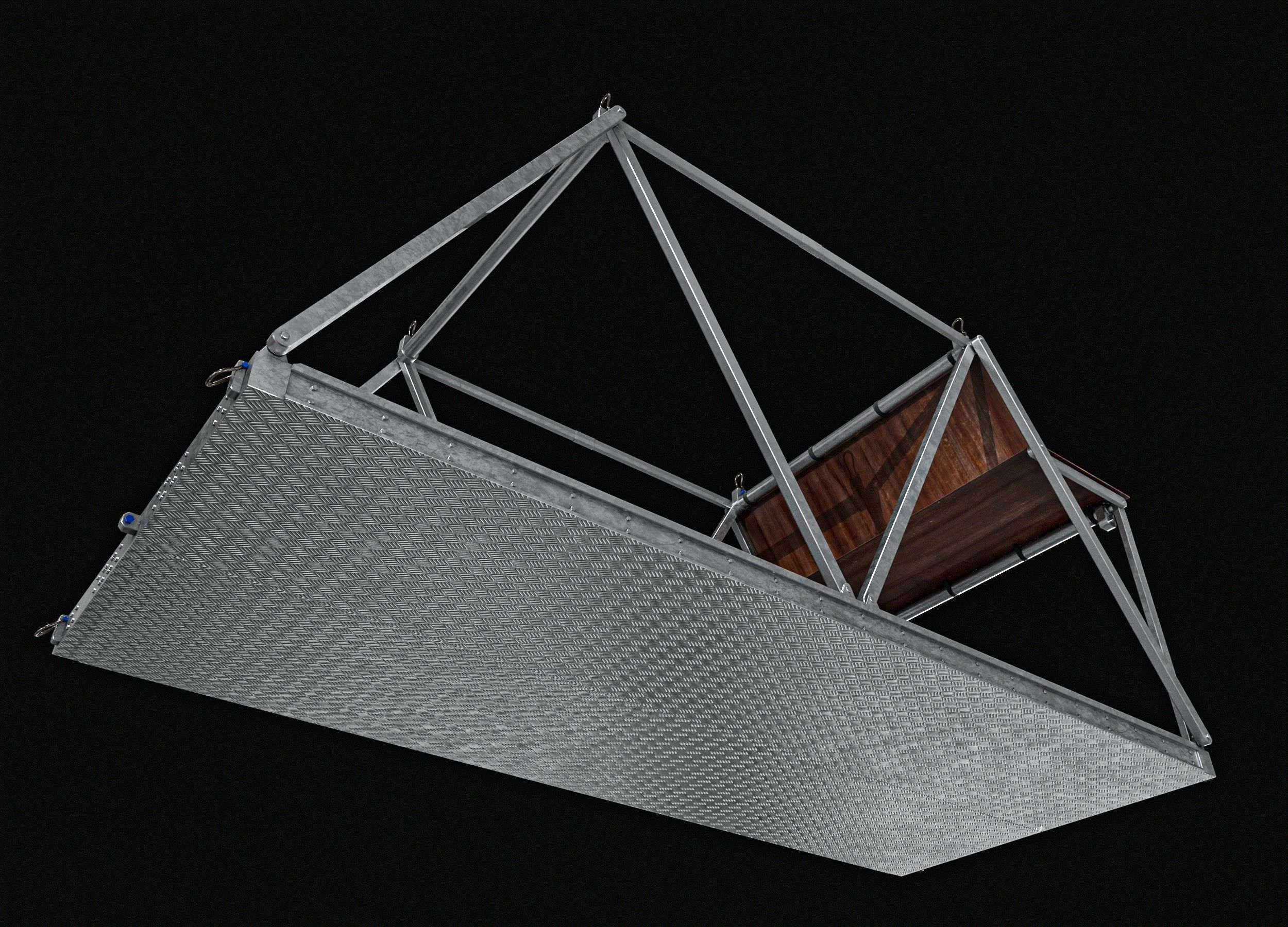 Airdrop Vehicle Cage Low-poly 3D model_5