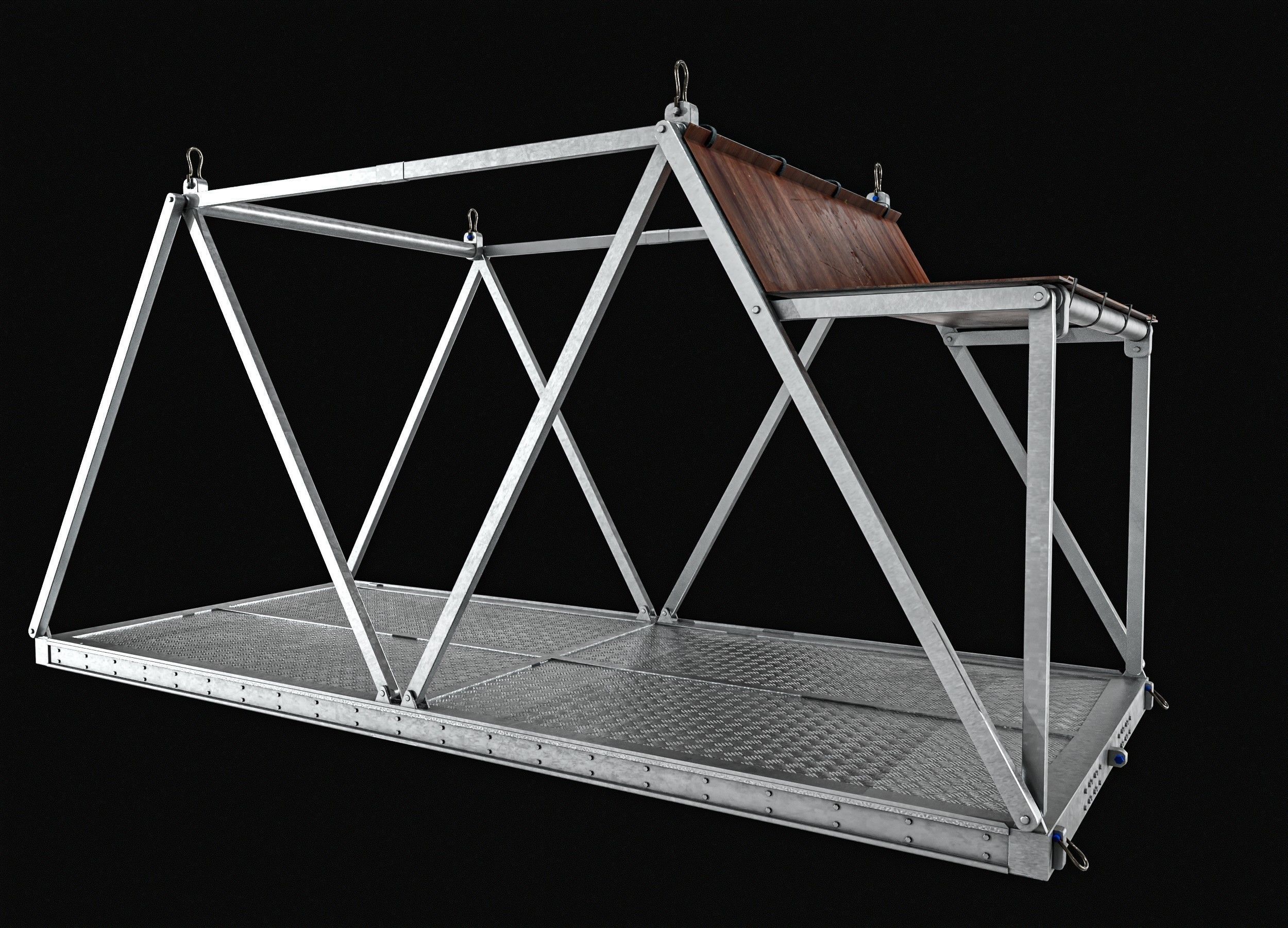 Airdrop Vehicle Cage Low-poly 3D model_8