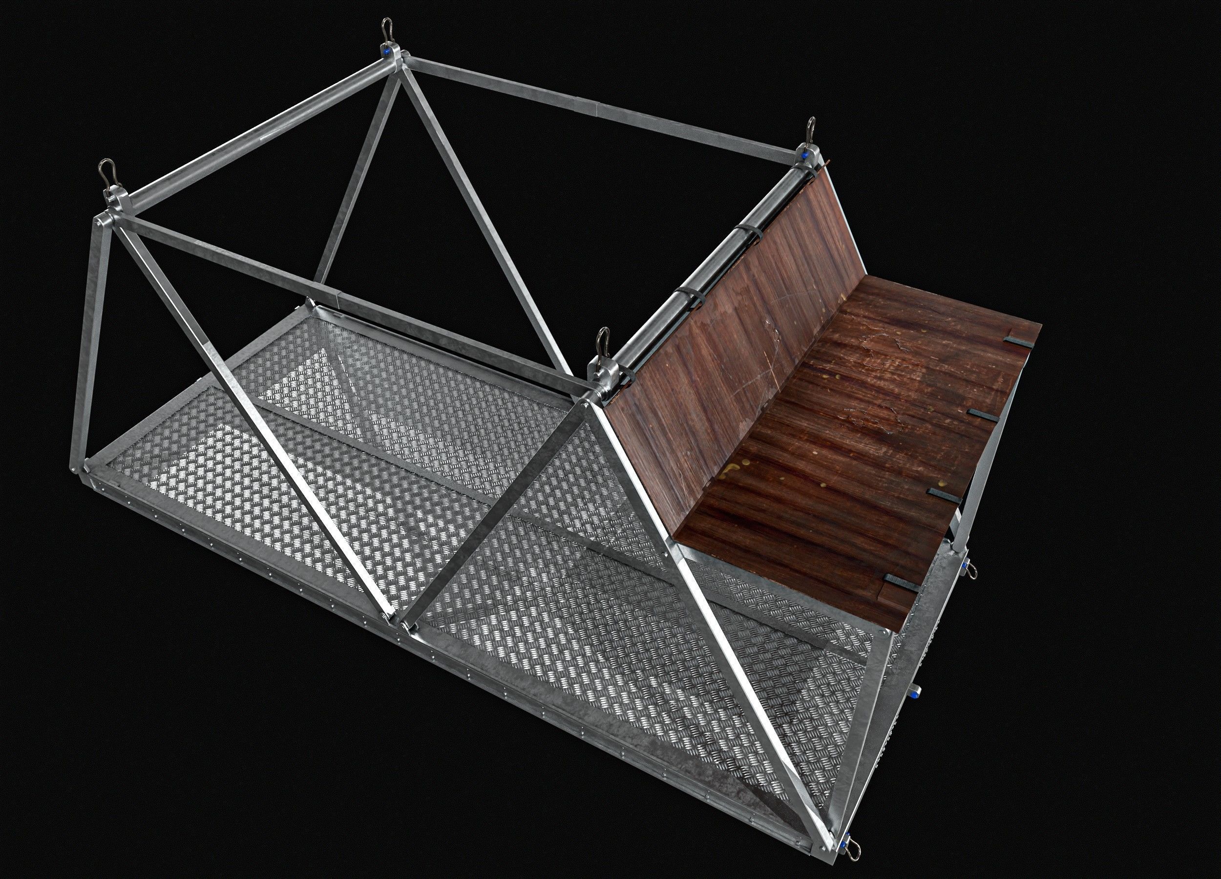 Airdrop Vehicle Cage Low-poly 3D model_7