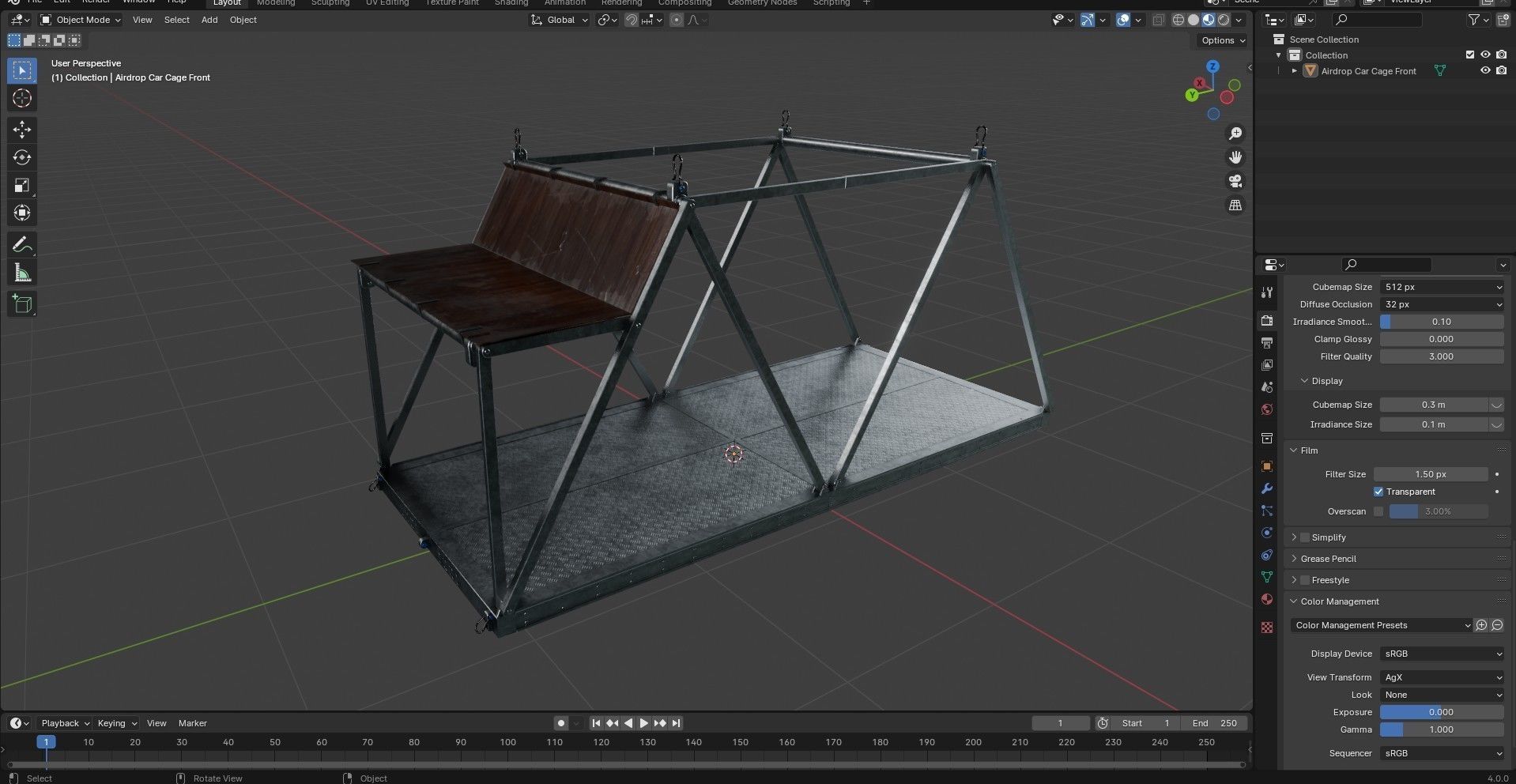 Airdrop Vehicle Cage Low-poly 3D model_18