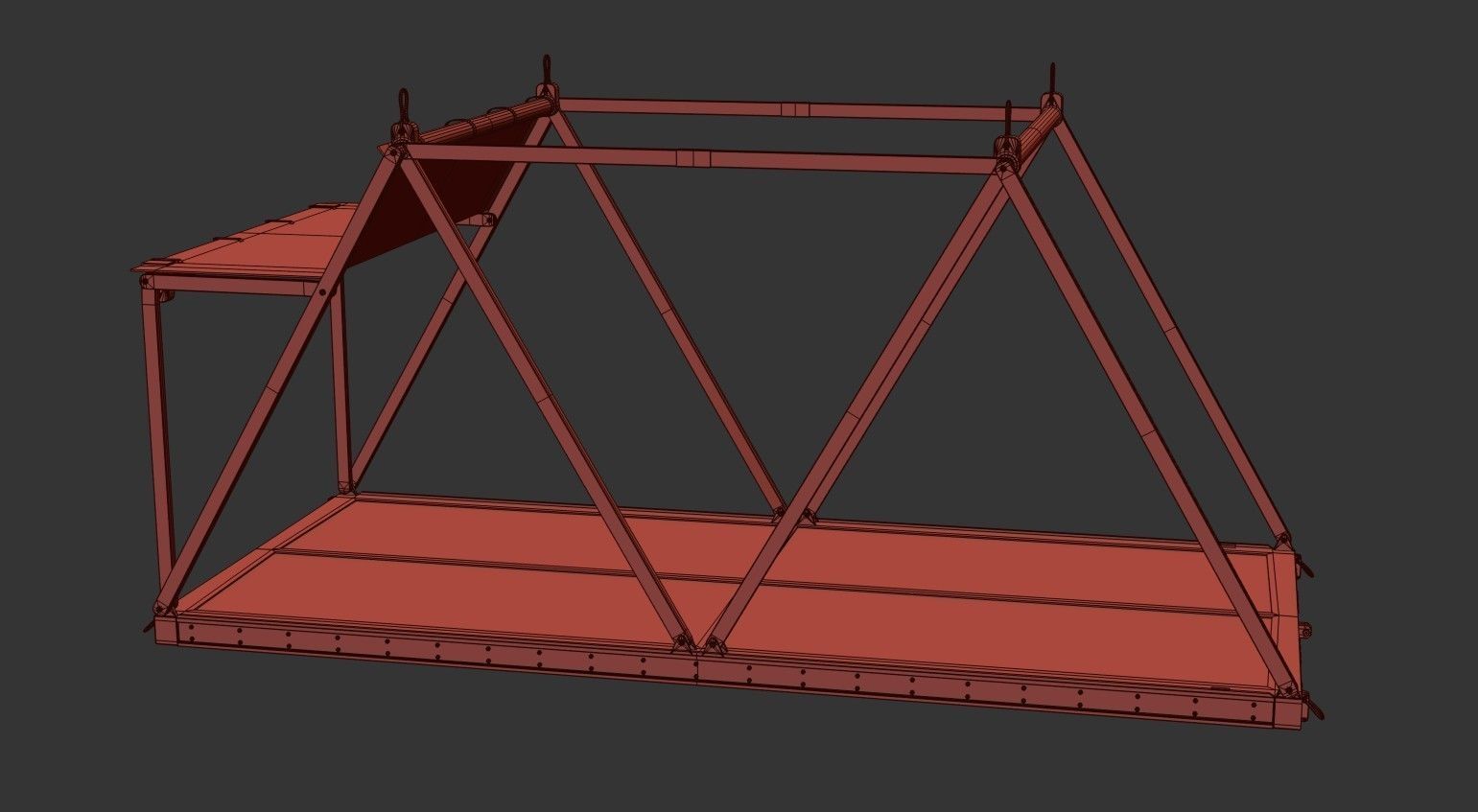 Airdrop Vehicle Cage Low-poly 3D model_12