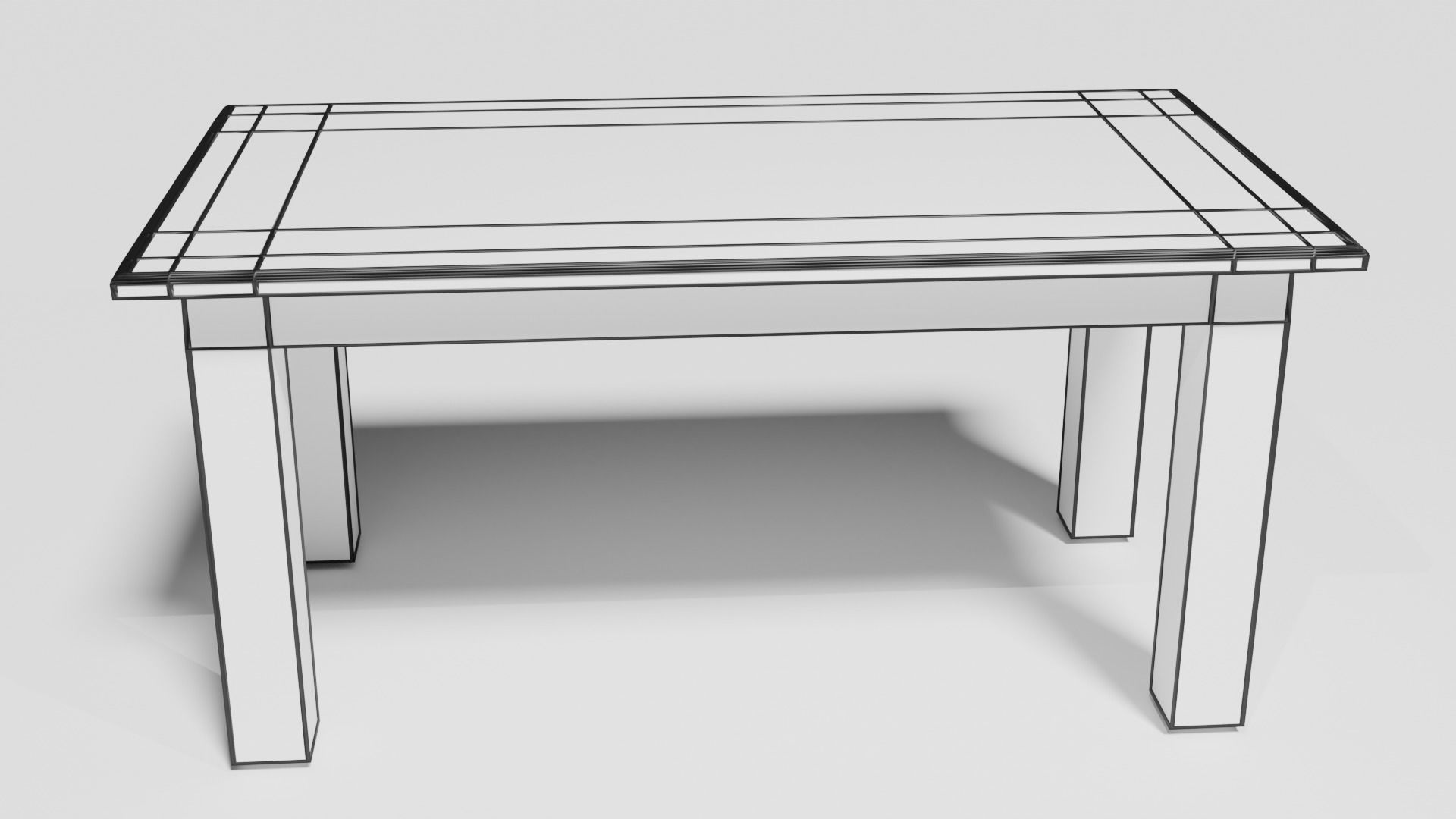 Old Style Table Low-poly 3D model_6