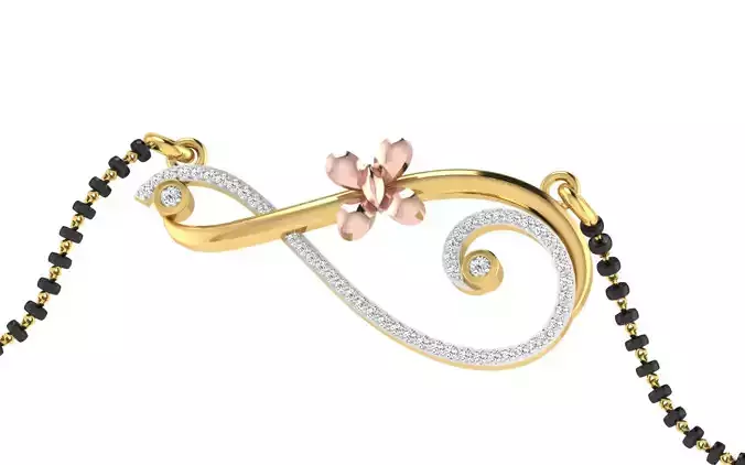 light weight yellow gold  diamond pendent -EZ T-36