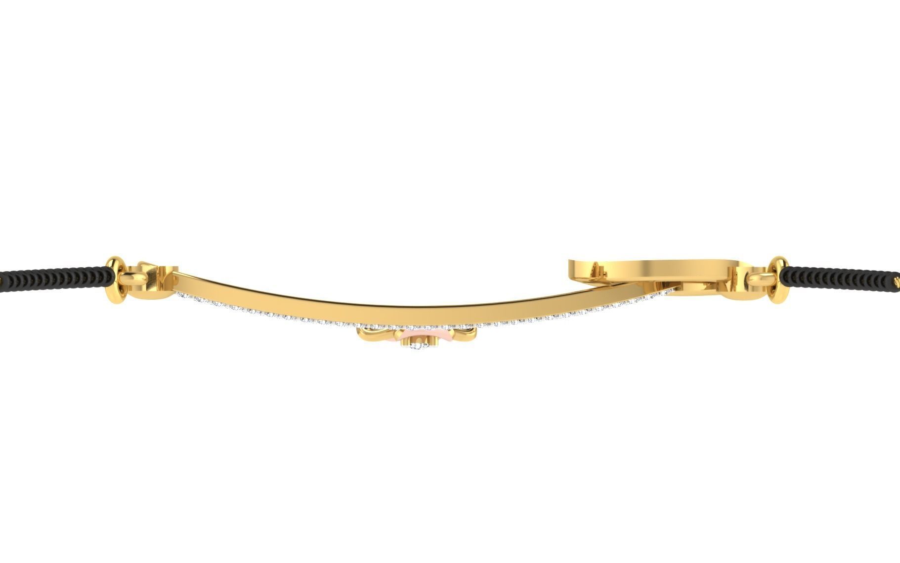 light weight yellow gold diamond pendent -EZ T-37 3D print model_7