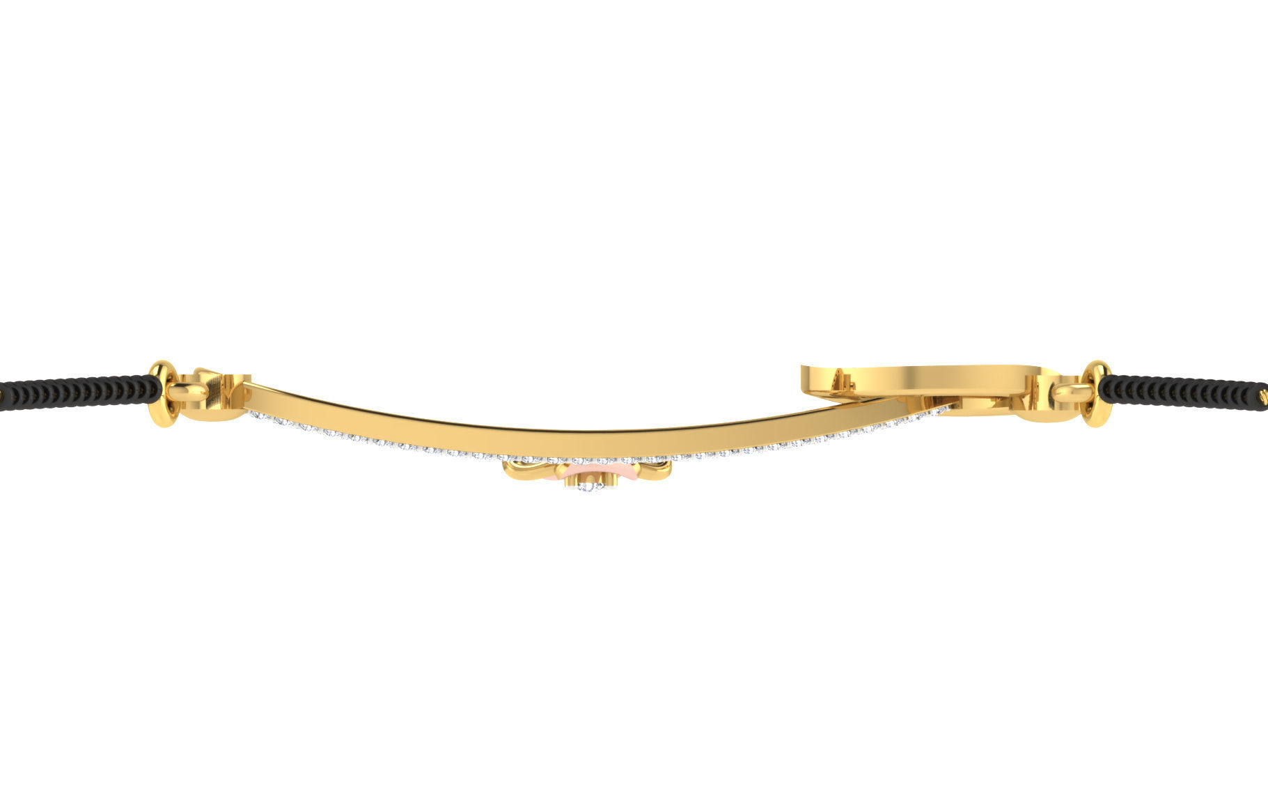 light weight yellow gold diamond pendent -EZ T-37 3D print model_6