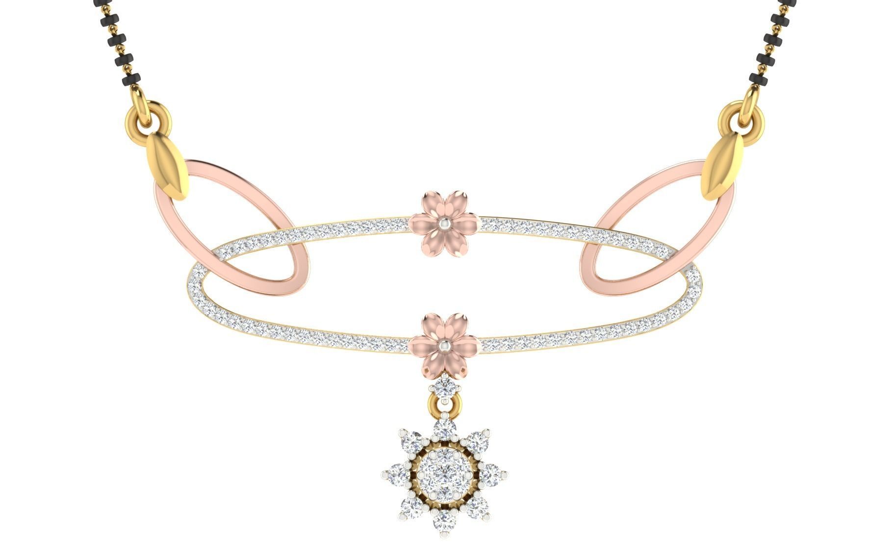 light weight yellow gold diamond pendent -EZ T-38 3D print model_3