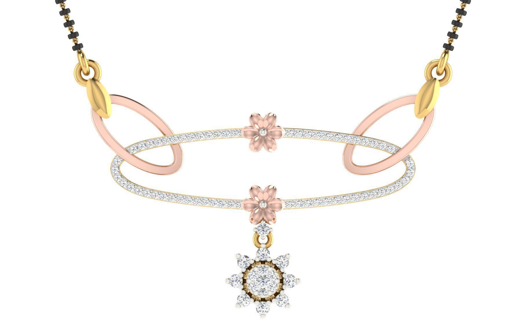 light weight yellow gold diamond pendent -EZ T-38 3D print model_2