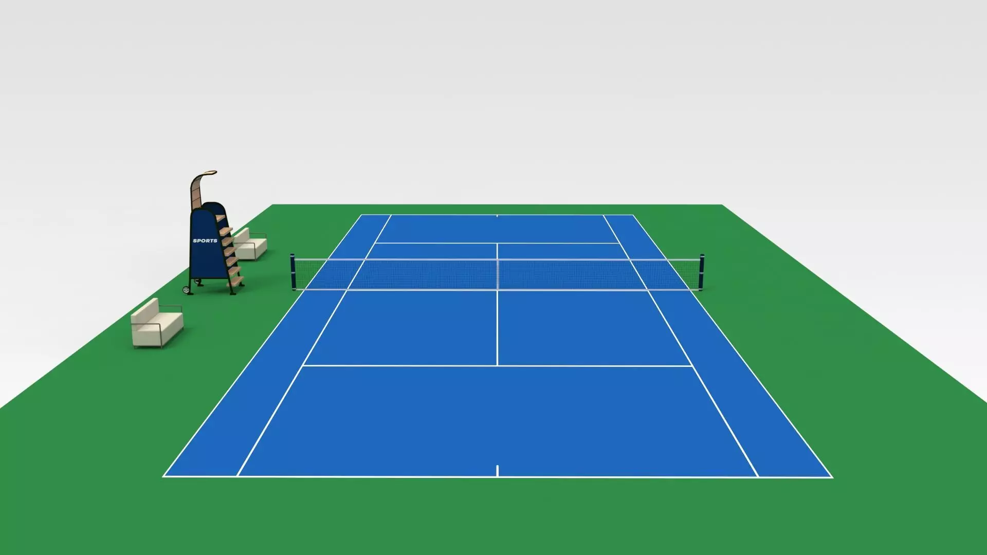 Tennis Court 3D model_0